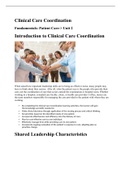 Clinical Care Coordination Fundamentals: Patient Care-> Unit 2 