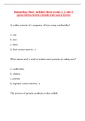 Immunology final - multiple choice (exams 1, 2, and 4) QUESTIONS WITH COMPLETE SOLUTIONS