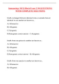 Immunology MCQ Block Exam 2| 90 QUESTIONS| WITH COMPLETE SOLUTIONS