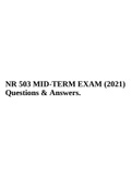 NR 503 MID-TERM EXAM &lpar;2021&rpar; Questions & Answers&period;