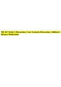 NR 567 Week 5 Discussion; Case Scenario Discussion; Addison’s Disease Medication