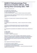 NUR612 Pathophysiology Final McCance & Huether &lpar;8th ed&period;&comma; 2019&rpar; Spring Arbor University SAU - FNP