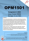 OPM1501 Assignment 2 2023 (566940) 