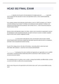 HCAD 302 FINAL EXAM 2023 WITH 100&percnt; CORRECT ANSWERS