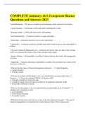 Summary International Management - lectures, book & theories Questions and Answers 2023