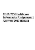 MHA 705 Healthcare Informatics Assignment 1 Answers 2023 (Essay)