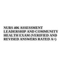 NURS 406 ASSESSMENT LEADERSHIP AND COMMUNITY HEALTH EXAM (VERIFIED AND REVISED ANSWERS RATED A+)