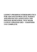 LEHNE’S PHARMACOTHERAPEUTICS FOR ADVANCED PRACTICE NURSES AND PHYSICIAN ASSISTANTS 2ND EDITION ROSENTHAL TEST BANK LATEST UPDATED 2023 – CHAPTERS 1-91 COMPLETE & Test Bank Lehne's Pharmacology for Nursing Care, 11th Edition by Jacqueline Burchum, Laura R