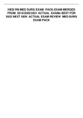 HESI RN MED SURG EXAM PACK-EXAM MERGED FROM 2019/2020/2021 ACTUAL EXAMS