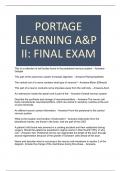 PORTAGE LEARNING A&P II&colon; FINAL EXAM