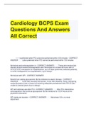 Cardiology BCPS Exam Questions And Answers All Correct 