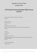 CPT Practice Exam Questions With Correct Answers