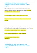 AORN Periop 101 Final Exam Questions and Answers &lpar;2022&sol;2023&rpar; &lpar;Verified Answers by Expert&rpar;&colon; complete