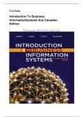 Test Bank&colon; Introduction To Business Information Systems 2nd Canadian Edition  By James Norrie&comma; Mark W&period; Huber&comma; Craig A&period; Piercy&vert;&vert;ALL CHAPTERS