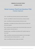 Dental Anatomy Final Exam Questions With Correct Answers