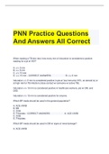 PNN Practice Questions And Answers All Correct 