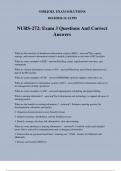 NURS-272&colon; Exam 3 Questions And Correct Answers