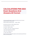 CALCULATIONS PNN 2023 Exam Questions And Answers All Correct 