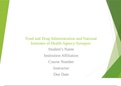 NSG6103 Agency Synopisis Powerpoint Presentation: Food and Drug Administration and National Institutes of Health Agency Synopsis.
