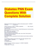 Diabetes PNN Exam Questions With Complete Solution 