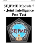 SEJPME Module 5 - Joint Intelligence Post Test