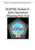 SEJPME Module 8 - Joint Operations Planning Post Test