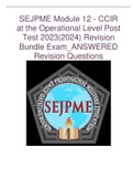 SEJPME Module 12 - CCIR at the Operational Level Post Test 2023&lpar;2024&rpar; Revision Bundle Exam&lowbar;ANSWERED Revision Questions