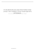 ATI RN MEDSURG 2021/2022 PROCTORED EXAM- LATEST 100% CORRECT STUDY GUIDE.Q$A WITH Community heRaltAh nTuIrOsinNg A(NLevEaSda.State College)