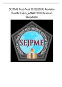 SEJPME Post-Test 2023&lpar;2024&rpar; Revision Bundle Exam&lowbar;ANSWERED Revision Questions