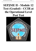 SEPJME II - Module 12 Test &lpar;Graded&rpar; - CCIR at the Operational Level Post Test
