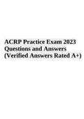 ACRP Practice Exam 2023 Questions and Answers &lpar;Verified Answers Rated A&plus;&rpar;