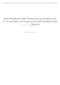 2023-HESI Mental Health RN Questions and Answers from V1-V3 Test Banks from Actual Exams 2023 Complete Guide Rated A+ HESI Mental Health RN Questions and Answers from V1-V3 Test Banks and Actual Exams (Latest Update 2023) Complete Guide Rated A+