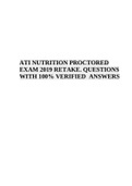 ATI NUTRITION PROCTORED EXAM 2019 RETAKE. QUESTIONS WITH 100% VERIFIED ANSWERS