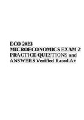 ECO 2023 MICROECONOMICS EXAM 2 PRACTICE QUESTIONS and ANSWERS Verified Rated A+