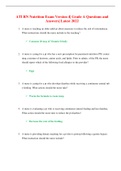 ATI RN Nutrition Exam Version 4&vert; Grade A Questions and Answers&vert; Latest 2022