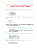ATI RN Nutrition Exam &vert; Already Rated A Questions and Answers&vert; Latest 2022&sol; 2023