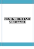 NRS 112 - HESI EXIT V1 2022/2023 QUESTIONS AND ANSWERS. DOWNLOAD TO SCORE A