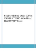 NSG6430 Final Exam South University NSG 6430 Final Exam Study Guide: