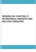 NURSING 001 CHAPTER 19 NUTRITIONAL CONCEPTS AND RELATED THERAPIES