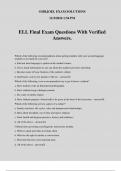 ELL Final Exam Questions With Verified Answers&period;