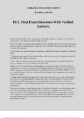 ELL Final Exam Questions With Verified Answers&period;