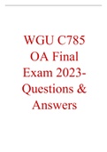 WGU C785 OA Final Exam 2023- Questions and Answers