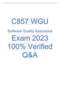 C857 WGU Software Quality Assurance Exam 2023