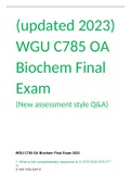 WGU C785 OA Biochem Final Exam 2023