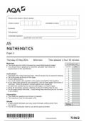 AQA AS MATHEMATICS Paper 2 7356&sol;2 Question paper June 2024