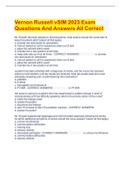 Vernon Russell vSIM 2023 Exam Questions And Answers All Correct 