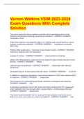 Vernon Watkins VSIM 2023-2024 Exam Questions With Complete Solution 