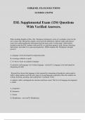 ESL Supplemental Exam &lpar;154&rpar; Questions With Verified Answers&period;