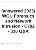 (answered 2023) WGU Forensics and Network Intrusion - C702 - 330 Q&A