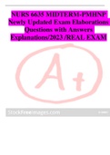 NURS 6635 MIDTERM-PMHNP Newly Updated Exam Elaborations Questions with Answers Explanations/2023 /REAL EXAM